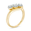 Thumbnail Image 1 of 1/4 CT. T.W. Diamond Past Present Future® Bypass Engagement Ring in 10K Gold