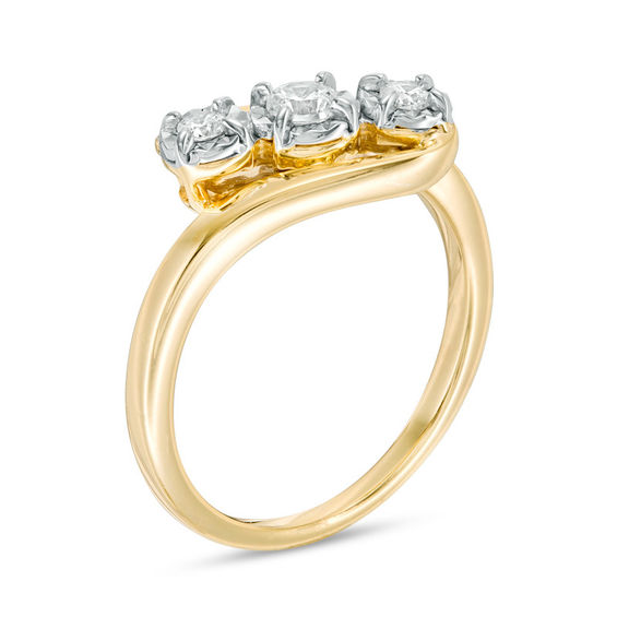 1/4 CT. T.w. Diamond Past Present FutureÂ® Bypass Engagement Ring in 10K Gold