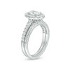 Thumbnail Image 1 of Celebration Ideal 1-1/2 CT. T.W. Oval Diamond Frame Bridal Set in 14K White Gold (I/I1)