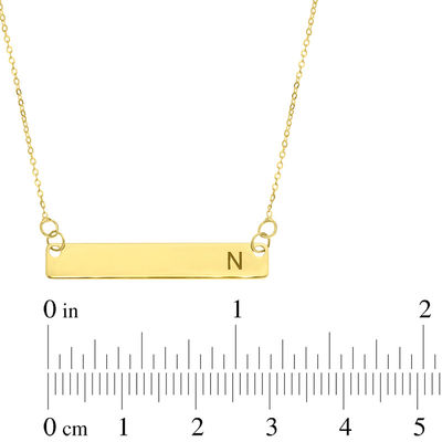 Sterling Silver Gold Plated Chain Necklace with Cz Bar Pendant Chain Length of 17