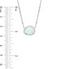 Thumbnail Image 1 of Pear-Shaped Lab-Created Opal and White Sapphire Frame Necklace in Sterling Silver - 16"