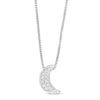 Thumbnail Image 1 of 1/10 CT. T.W. Diamond Crescent Moon Pendant in Sterling Silver