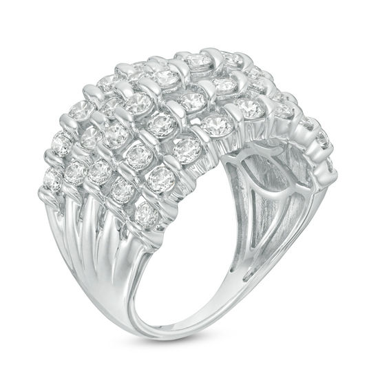 2 CT. T.w. Diamond Spiral Multi-Row Anniversary Ring in 10K White Gold