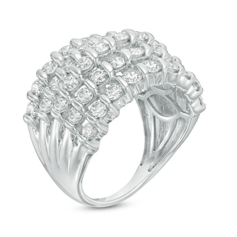 Main Image 2 of 2 CT. T.W. Diamond Spiral Multi-Row Anniversary Ring in 10K White Gold