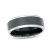 Thumbnail Image 1 of 8.0mm Satin Center Wedding Band in Two-Tone Cobalt