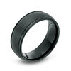 Thumbnail Image 2 of 8.0mm Satin Center Wedding Band in Black IP Cobalt
