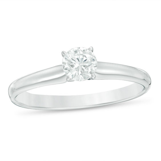 1/2 CT. Certified Diamond Solitaire Engagement Ring in 14K White Gold (I/Si2