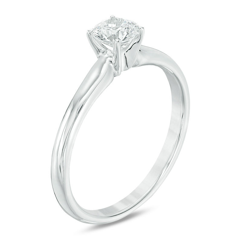 1/2 CT. Certified Diamond Solitaire Engagement Ring in 14K White Gold (I/SI2)