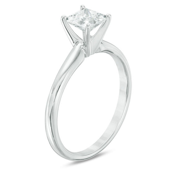 CT. Certified Princess-Cut Diamond Solitaire Engagement Ring in 14K White Gold (I/Si2