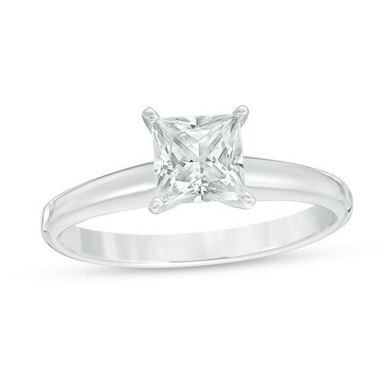 CT. Certified Princess-Cut Diamond Solitaire Engagement Ring in 14K White Gold (I/Si2