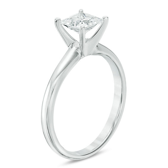1 CT. Certified Princess-Cut Diamond Solitaire Engagement Ring in 14K White Gold (I/Si2)
