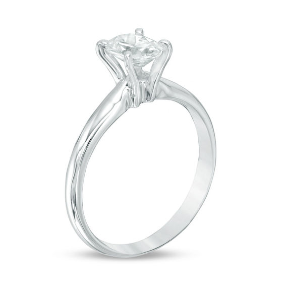 1 CT. Certified Oval Diamond Solitaire Engagement Ring in 14K White Gold (I/Si2)