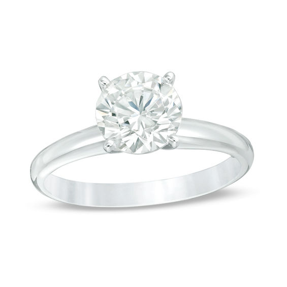 1-1/ CT. Certified Diamond Solitaire Engagement Ring in 14K White Gold (I/Si2