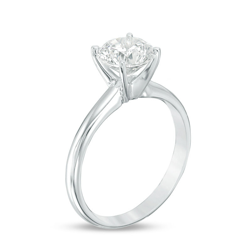 1-1/5 CT. Certified Diamond Solitaire Engagement Ring in 14K White Gold (I/SI2)
