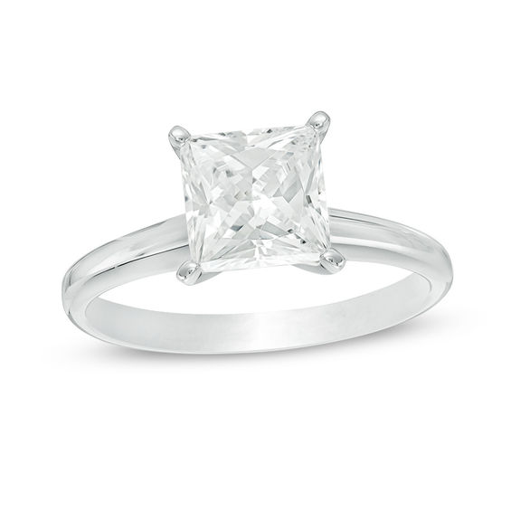 1-1/2 CT. Certified Princess-Cut Diamond Solitaire Engagement Ring in 14K White Gold (I/Si2)