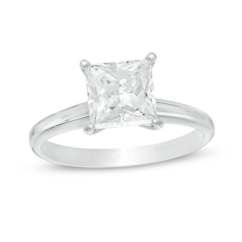 1-1/2 CT. Certified Princess-Cut Diamond Solitaire Engagement Ring in 14K White Gold (I/SI2)