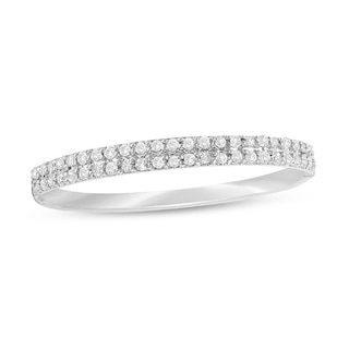 1/10 CT. T.W. Diamond Double Row Stackable Band in 10K White Gold