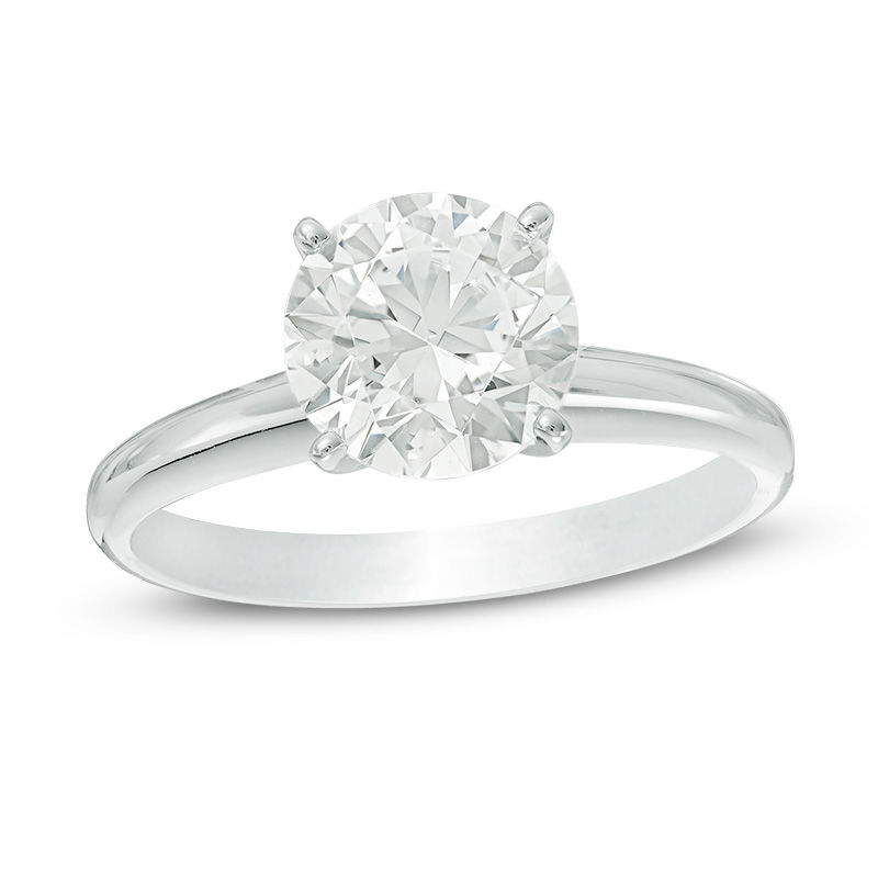 2 CT. Certified Diamond Solitaire Engagement Ring in 14K White Gold (I/SI2)