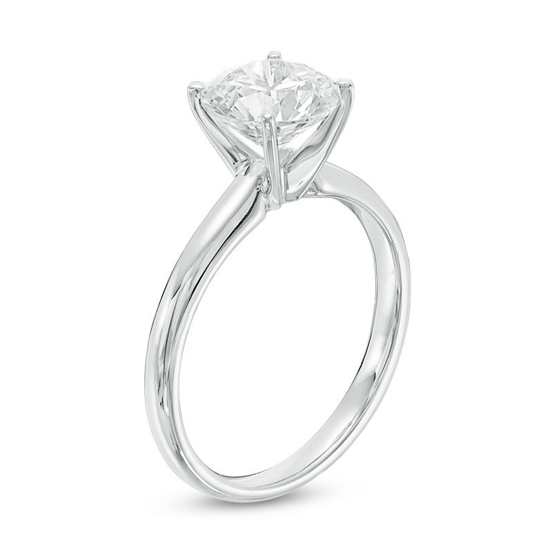 2 CT. Certified Diamond Solitaire Engagement Ring in 14K White Gold (I/SI2)