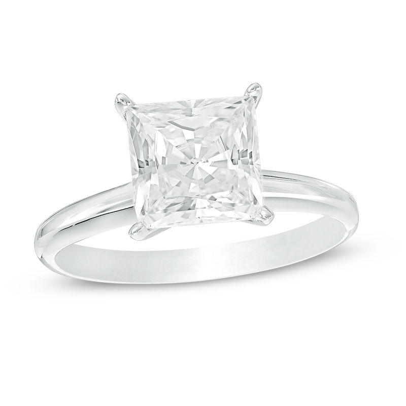 Main Image 1 of 2 CT. Certified Princess-Cut Diamond Solitaire Engagement Ring in 14K White Gold (I/SI2)