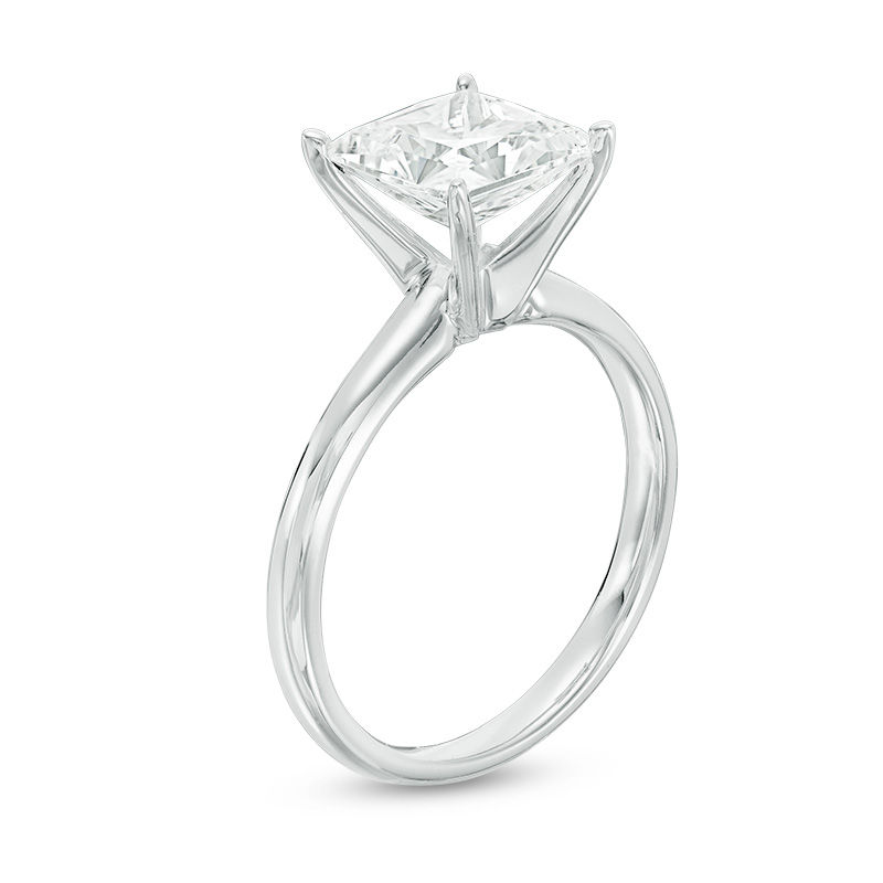 Main Image 2 of 2 CT. Certified Princess-Cut Diamond Solitaire Engagement Ring in 14K White Gold (I/SI2)