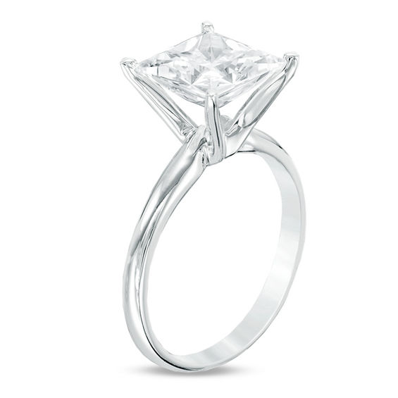 3 CT. Certified Princess-Cut Diamond Solitaire Engagement Ring in 14K White Gold (I/Si2)