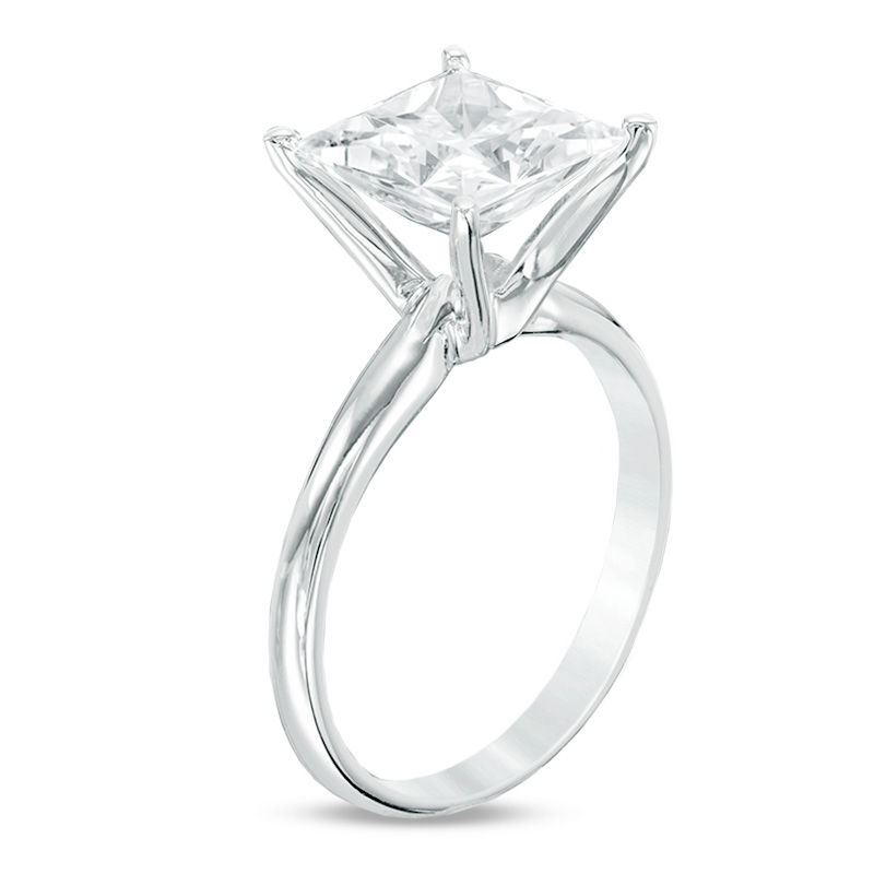 3 CT. Certified Princess-Cut Diamond Solitaire Engagement Ring in 14K White Gold (I/SI2)