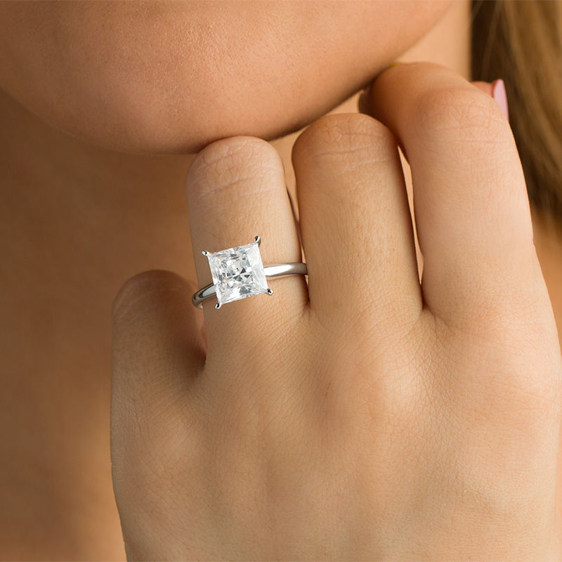 3 CT. Certified Princess-Cut Diamond Solitaire Engagement Ring in 14K White Gold (I/SI2)