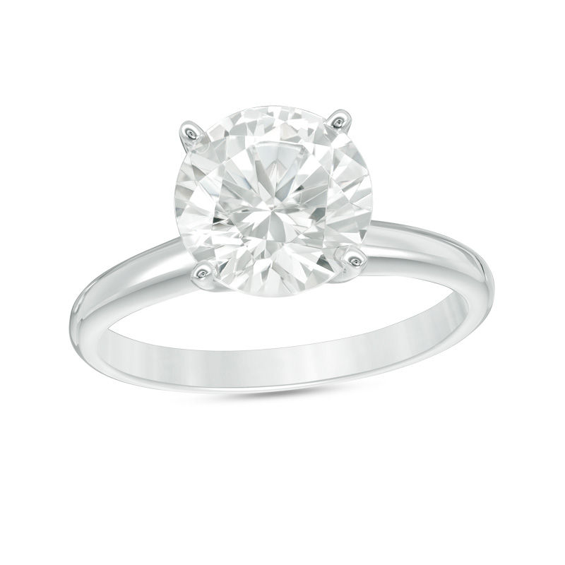 Main Image 1 of 3 CT. Certified Diamond Solitaire Engagement Ring in 14K White Gold (I/SI2)