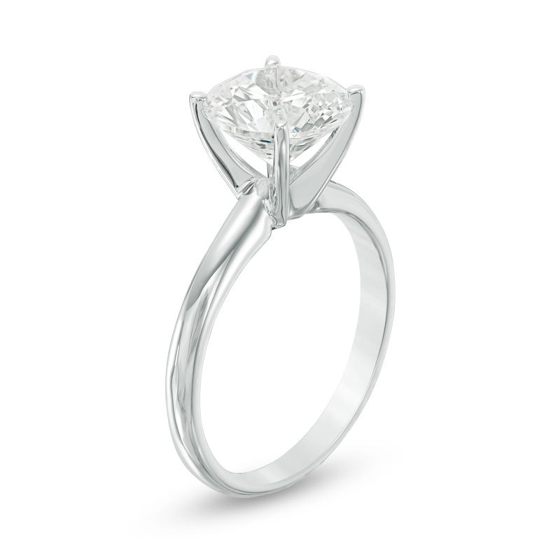 Main Image 2 of 3 CT. Certified Diamond Solitaire Engagement Ring in 14K White Gold (I/SI2)