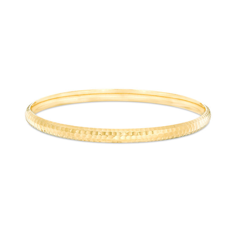 6.0mm Hammered Bangle in 14K Gold