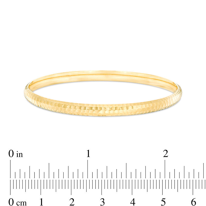 6.0mm Hammered Bangle in 14K Gold