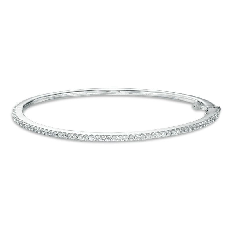 2 CT. T.W. Diamond Bangle in 10K White Gold