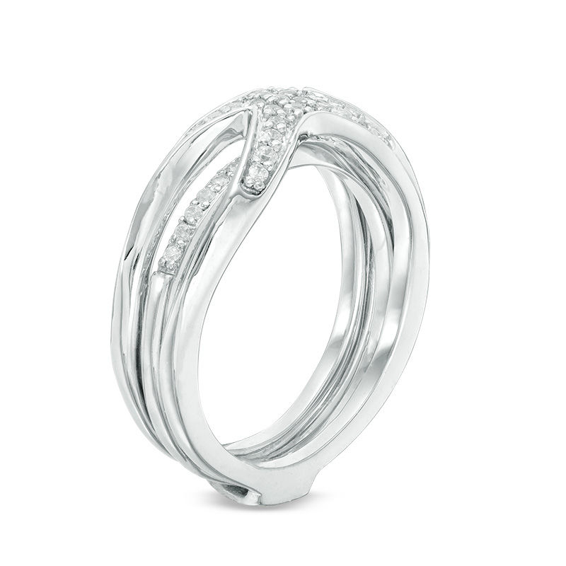 Main Image 2 of Convertibilities 1/4 CT. T.W. Diamond Crossover Three-in-One Ring in Sterling Silver