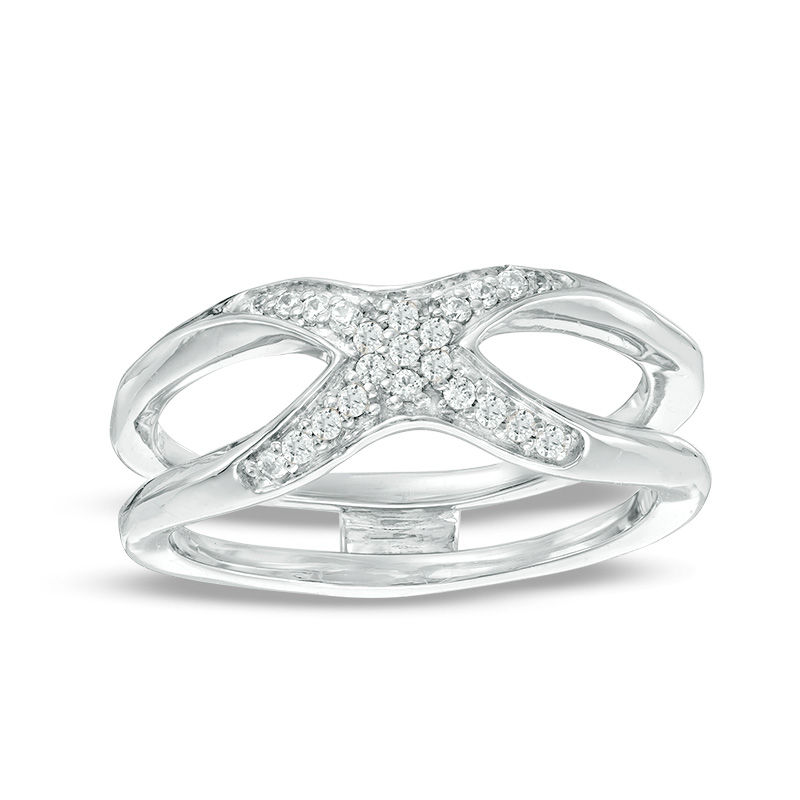 Main Image 3 of Convertibilities 1/4 CT. T.W. Diamond Crossover Three-in-One Ring in Sterling Silver