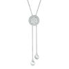 Thumbnail Image 1 of 1/6 CT. T.W. Composite Diamond Frame Lariat-Style Bolo Necklace in Sterling Silver - 26"