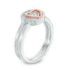 Thumbnail Image 2 of Convertibilities 1/10 CT. T.W. Diamond Heart Three-in-One Ring in Sterling Silver and 10K Rose Gold
