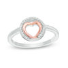 Thumbnail Image 3 of Convertibilities 1/10 CT. T.W. Diamond Heart Three-in-One Ring in Sterling Silver and 10K Rose Gold
