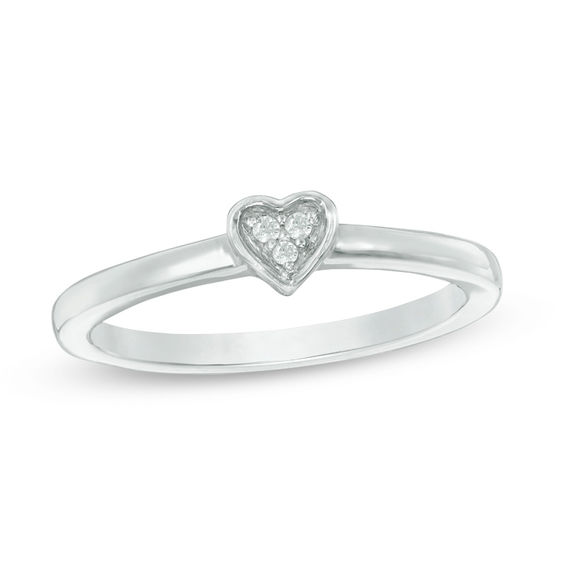 Convertibilities 1/10 CT. T.w. Diamond Heart Three-in-One Ring in Sterling Silver and 10K Rose Gold