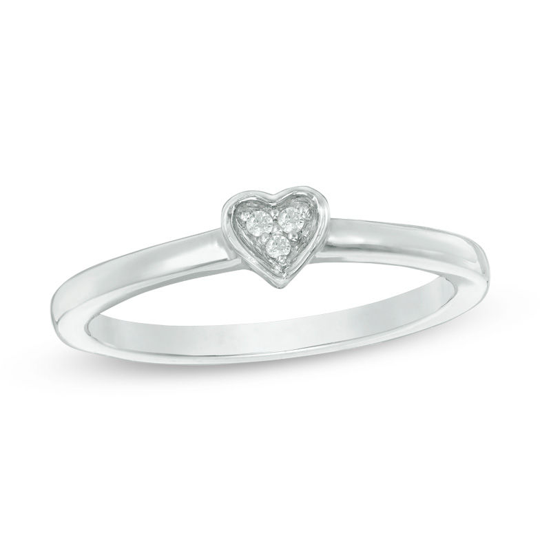 Main Image 4 of Convertibilities 1/10 CT. T.W. Diamond Heart Three-in-One Ring in Sterling Silver and 10K Rose Gold