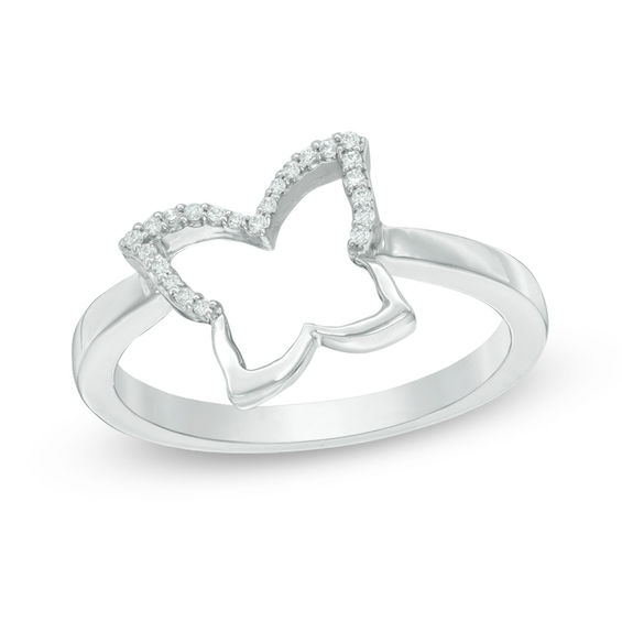 Convertibilities 1/6 CT. T.w. Diamond Butterfly Three-in-One Ring in Sterling Silver and 10K Rose Gold