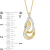 Thumbnail Image 1 of 1/3 CT. T.W. Baguette and Round Diamond Double Teardrop Pendant in 10K Gold