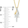 Thumbnail Image 2 of 1/4 CT. T.W. Diamond Star Cluster Teardrop Pendant in 10K Gold