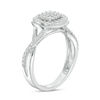 Thumbnail Image 2 of 1/2 CT. T.W. Quad Princess-Cut Diamond Double Frame Twist Vintage-Style Ring in 10K White Gold