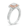 Thumbnail Image 2 of 1/2 CT. T.W. Quad Princess-Cut Diamond Double Frame Twist Vintage-Style Ring in 10K Two-Tone Gold