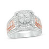 Thumbnail Image 1 of 1-1/2 CT. T.W. Composite Diamond Double Frame Multi-Row Ring in 10K Two-Tone Gold