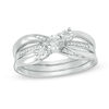 Thumbnail Image 1 of Convertibilities 1/10 CT. T.W. Diamond Crossover Three-in-One Ring in Sterling Silver