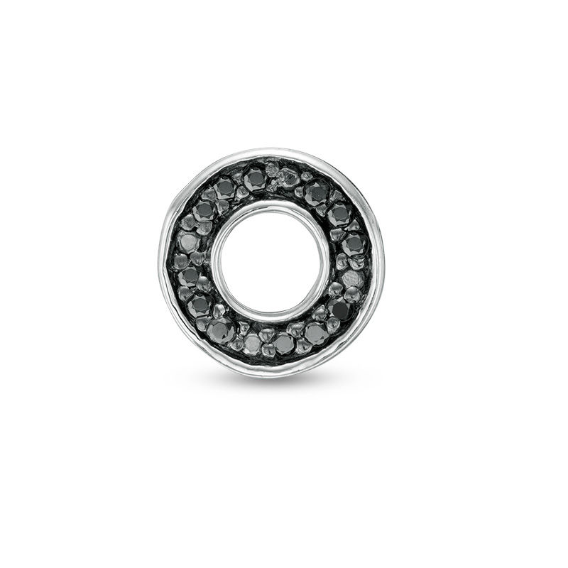 1/20 CT. T.W. Black Diamond "O" Single Stud Earring in Sterling Silver