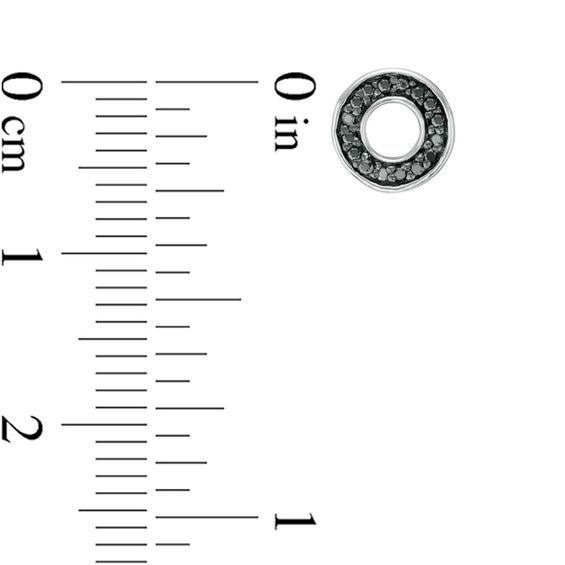 1/20 CT. T.w. Black Diamond "O" Single Stud Earring in Sterling Silver