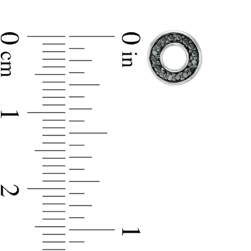 Main Image 2 of 1/20 CT. T.W. Black Diamond "O" Single Stud Earring in Sterling Silver